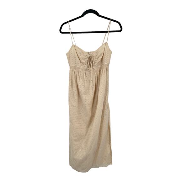 Rebecca Taylor dress sleeveless embroidered midi cream size 0 - Picture 1 of 4